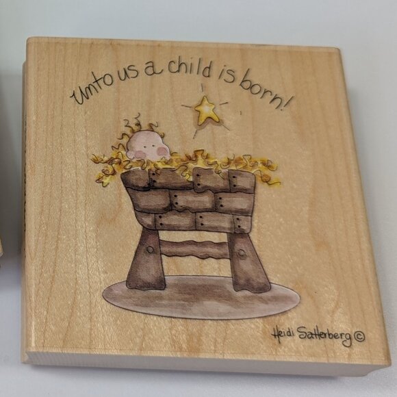 Heidi Satterberg Stamps Happen Inc Christmas Stamp Lot of 2 Rubber Stamps - Picture 3 of 8